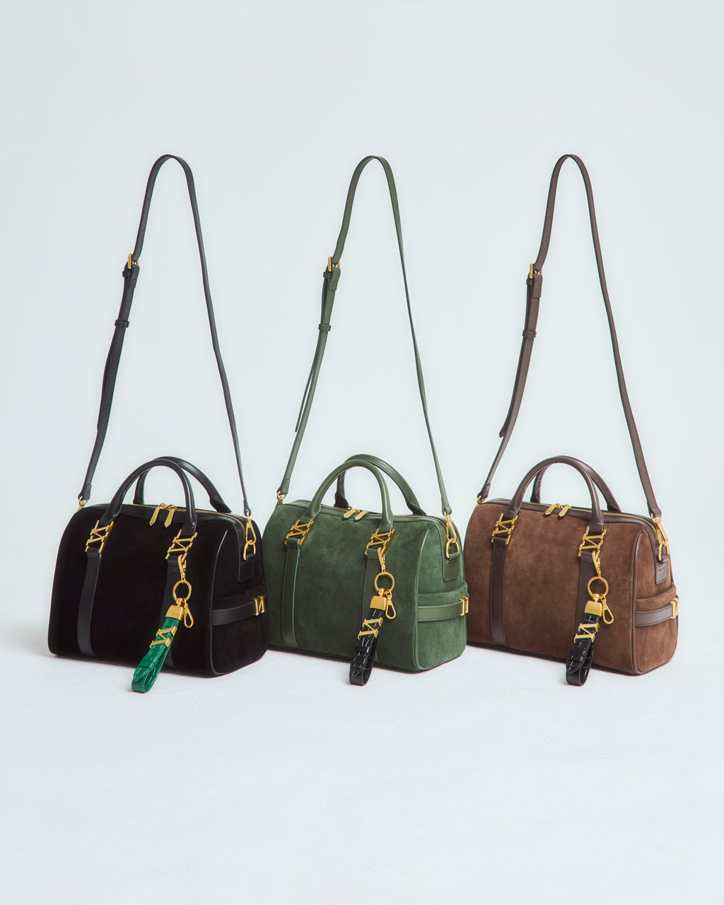 スエードボストンバッグ Chocolate（ブラウン）