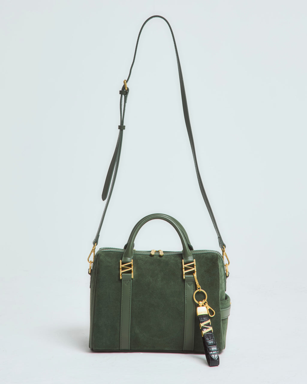 スエードボストンバッグ Matcha（グリーン）