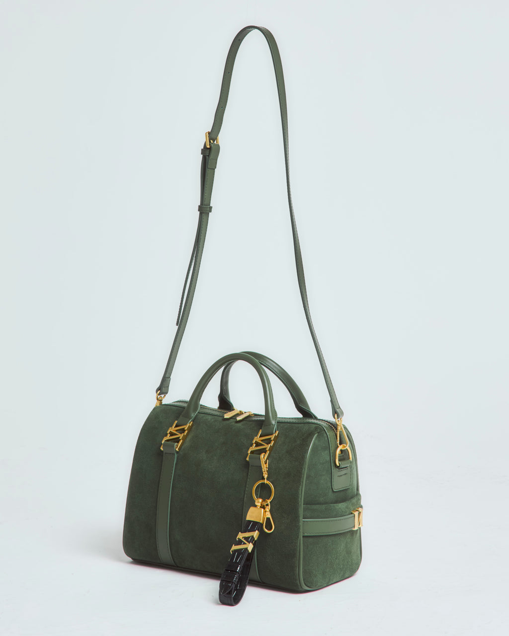 スエードボストンバッグ Matcha（グリーン）