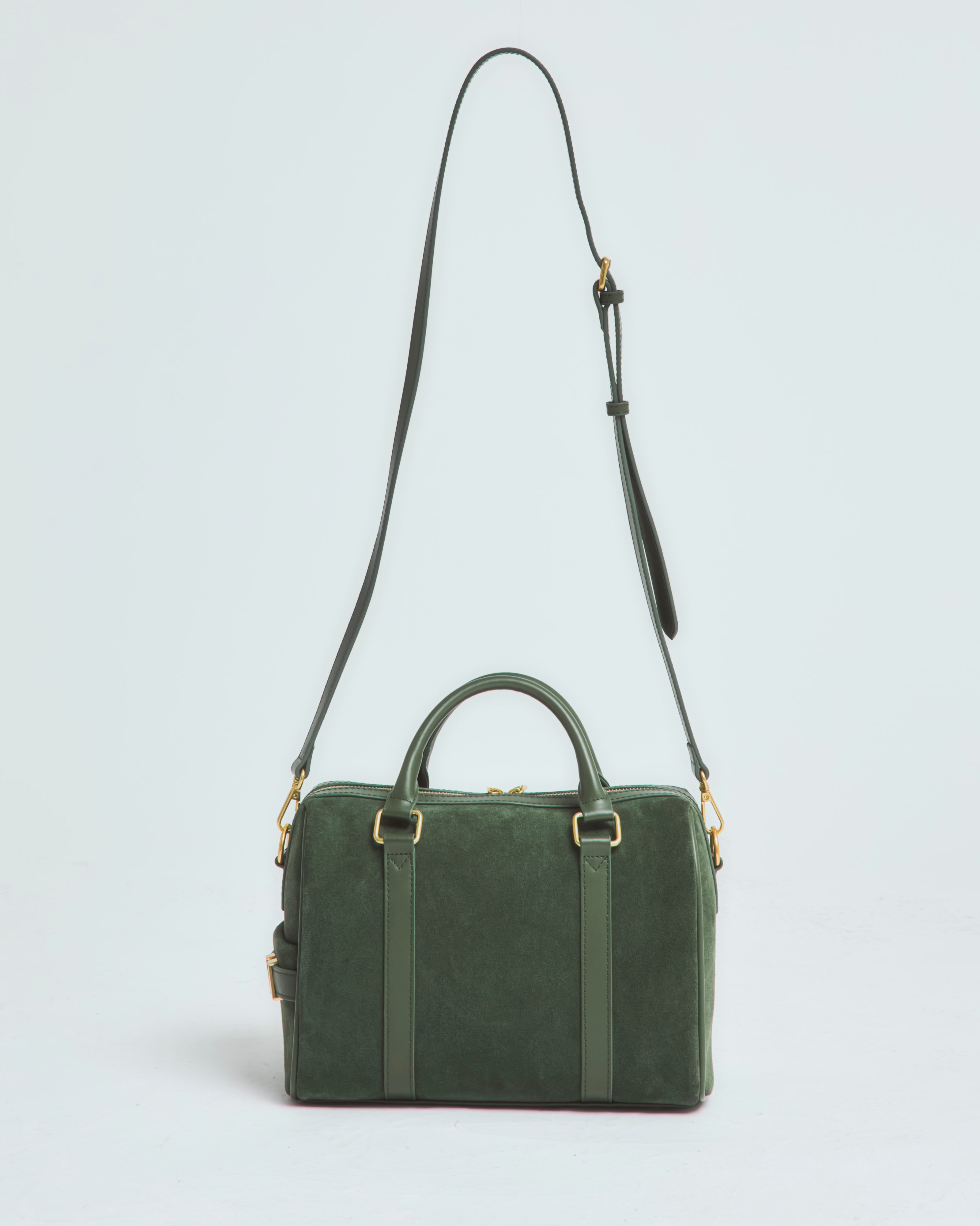 スエードボストンバッグ Matcha（グリーン）