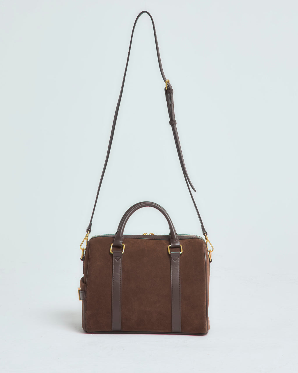 スエードボストンバッグ Chocolate（ブラウン）