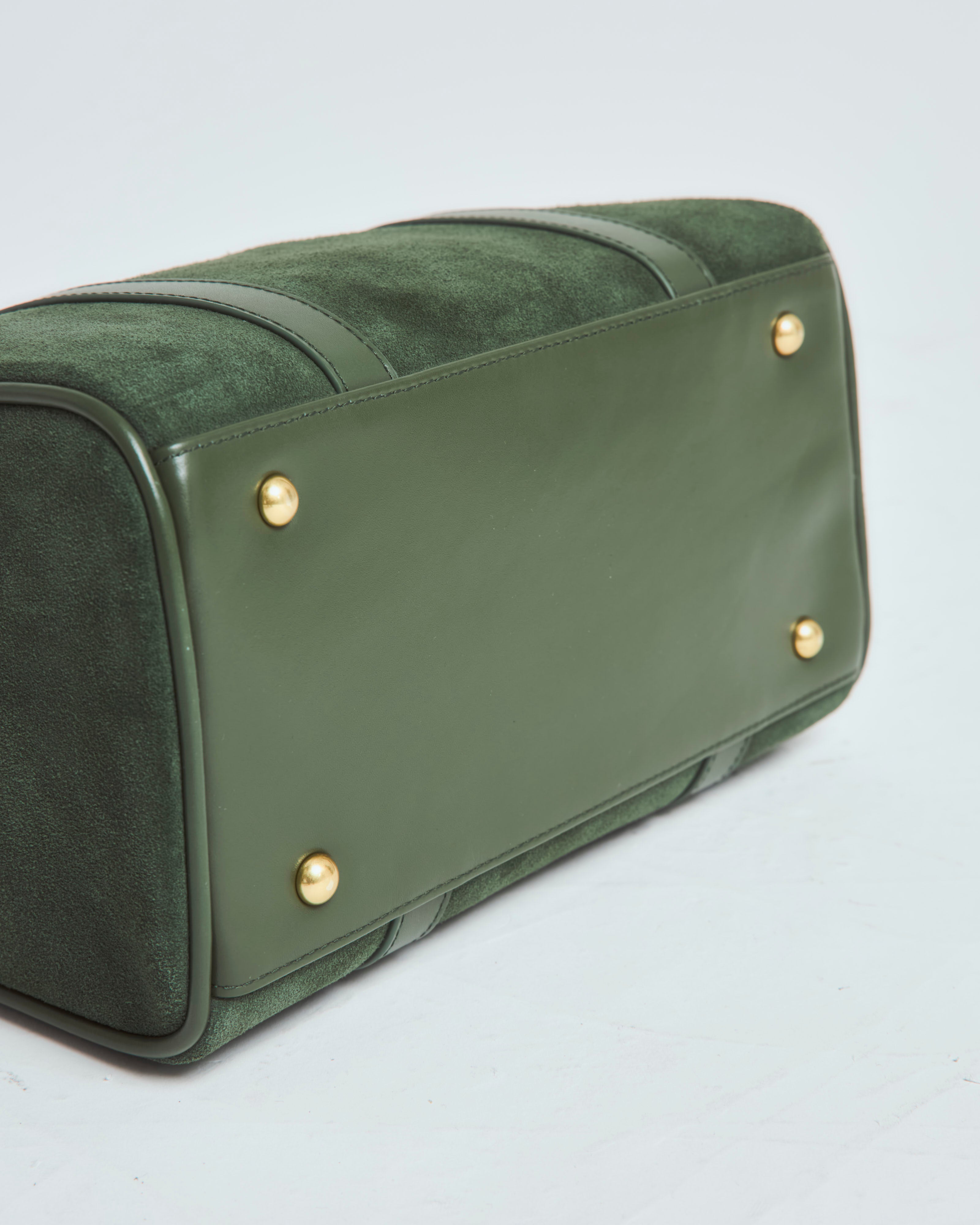 スエードボストンバッグ Matcha（グリーン）