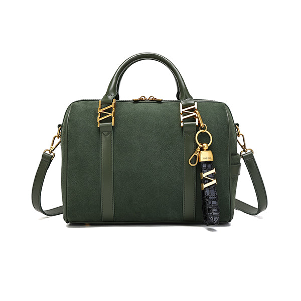 スエードボストンバッグ Matcha（グリーン）