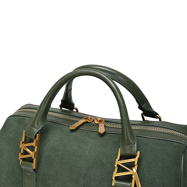 スエードボストンバッグ Matcha（グリーン）