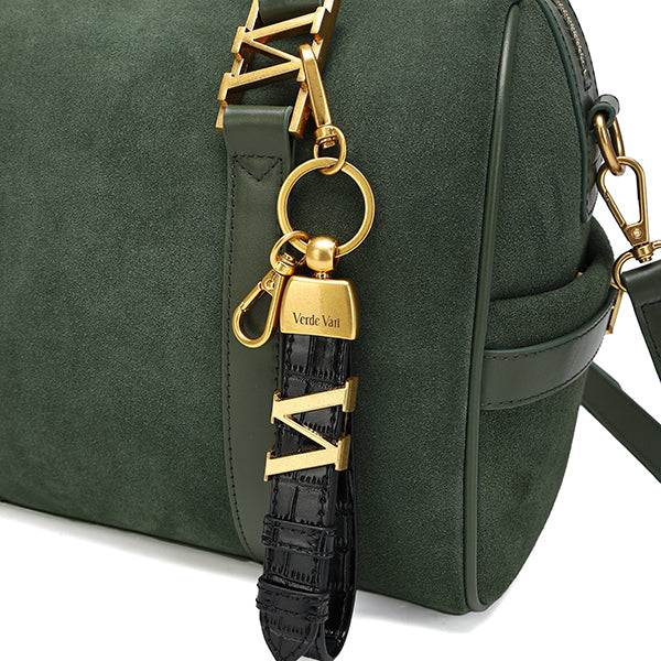 スエードボストンバッグ Matcha（グリーン）