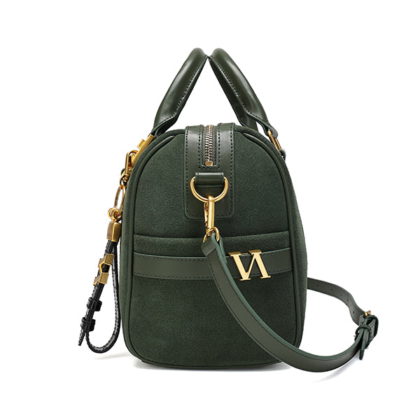 スエードボストンバッグ Matcha（グリーン）