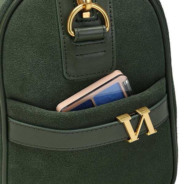 スエードボストンバッグ Matcha（グリーン）